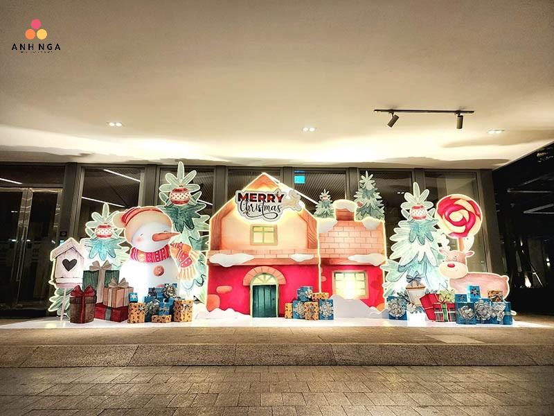 Anh Nga Event thi công, thiết kế backdrop noel chuyên nghiệp, trọn gói