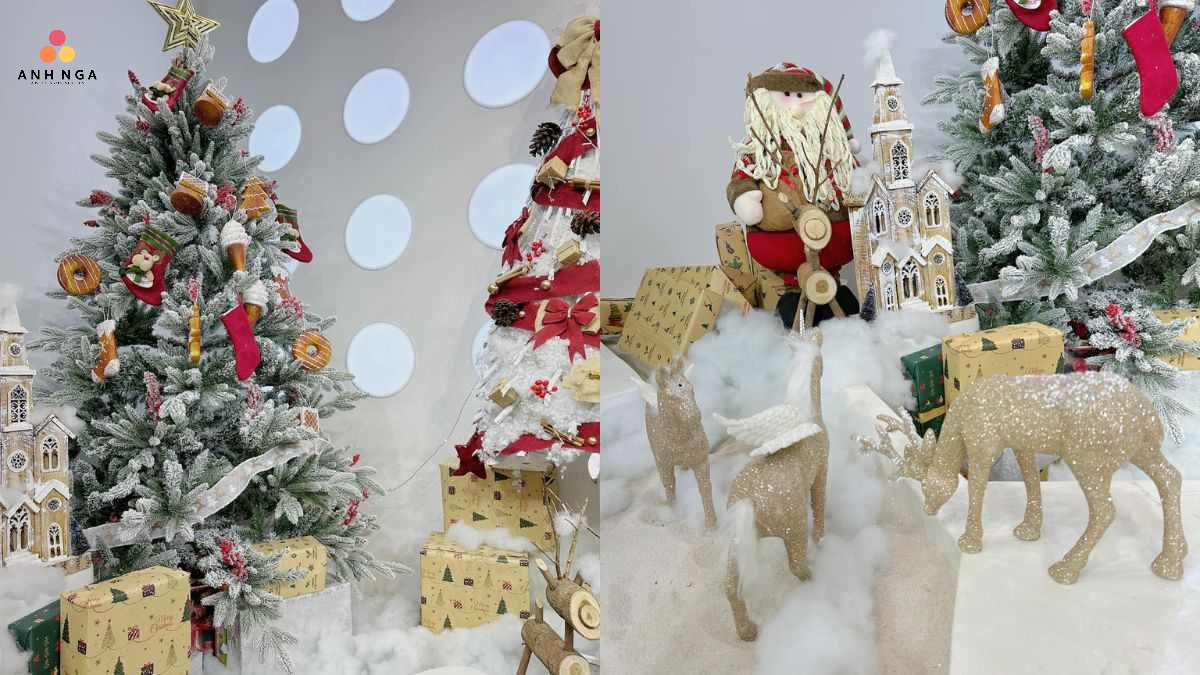 Trang trí noel quán cà phê