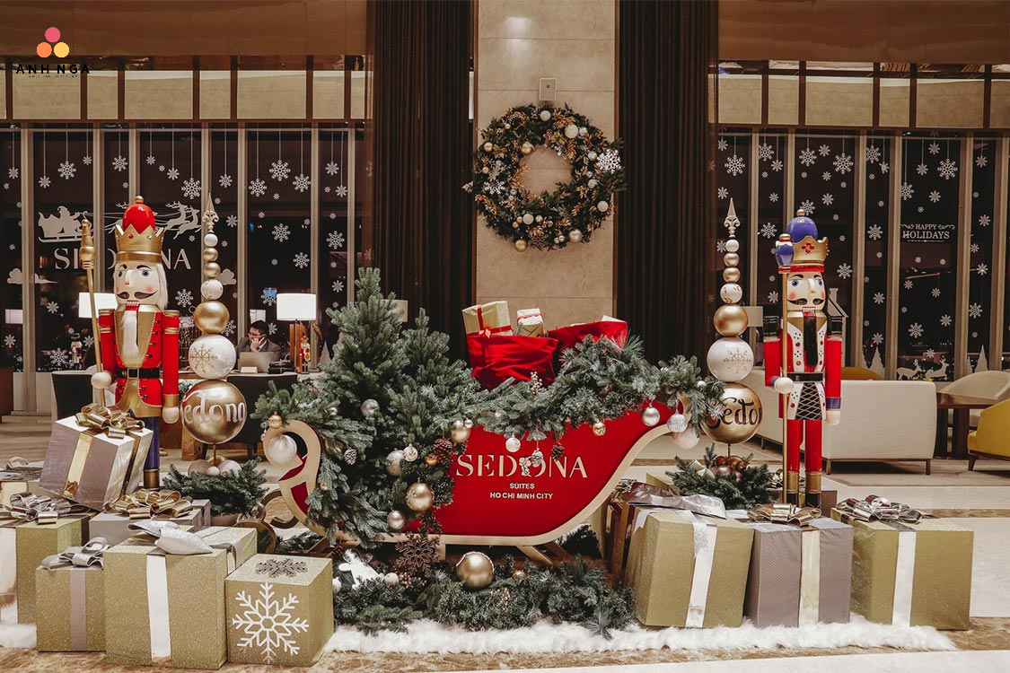 Đơn vị thiết kế, thi công trang trí noel ngân hàng Anh Nga Event