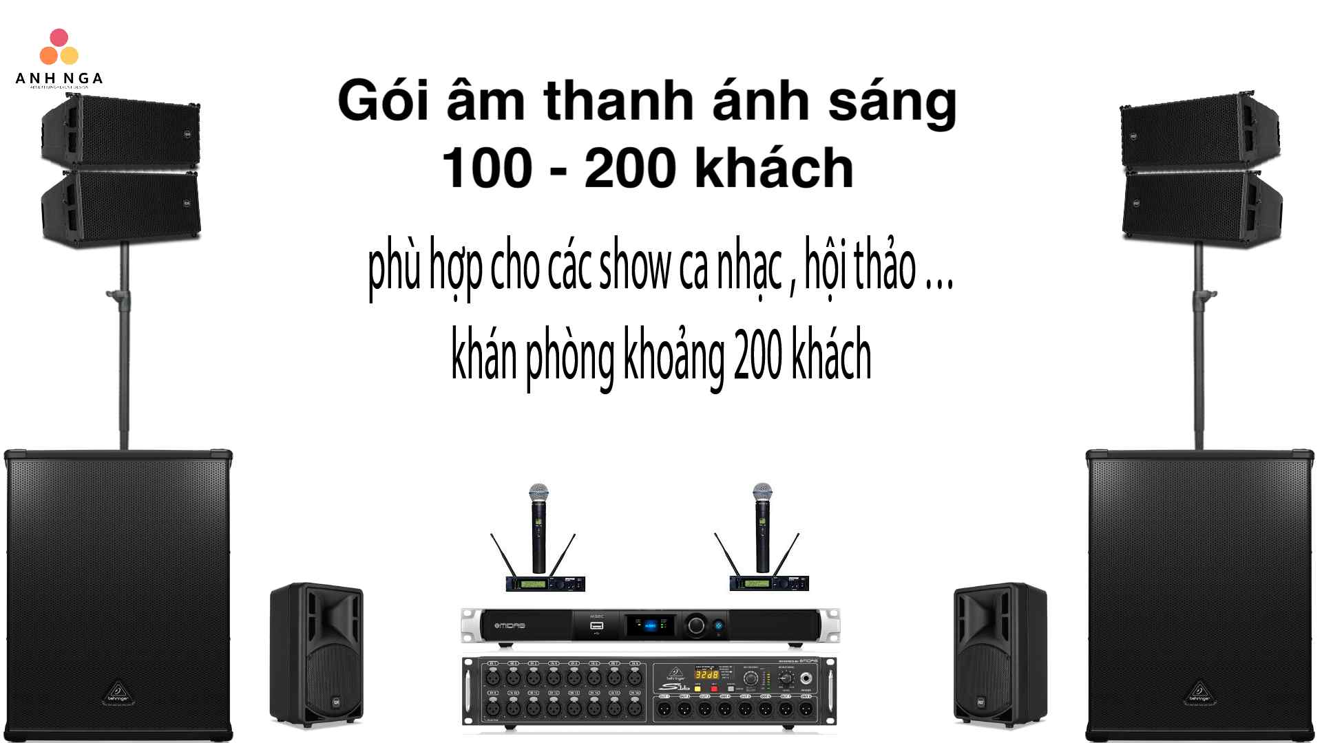 gói âm thanh ánh sáng 200 khách