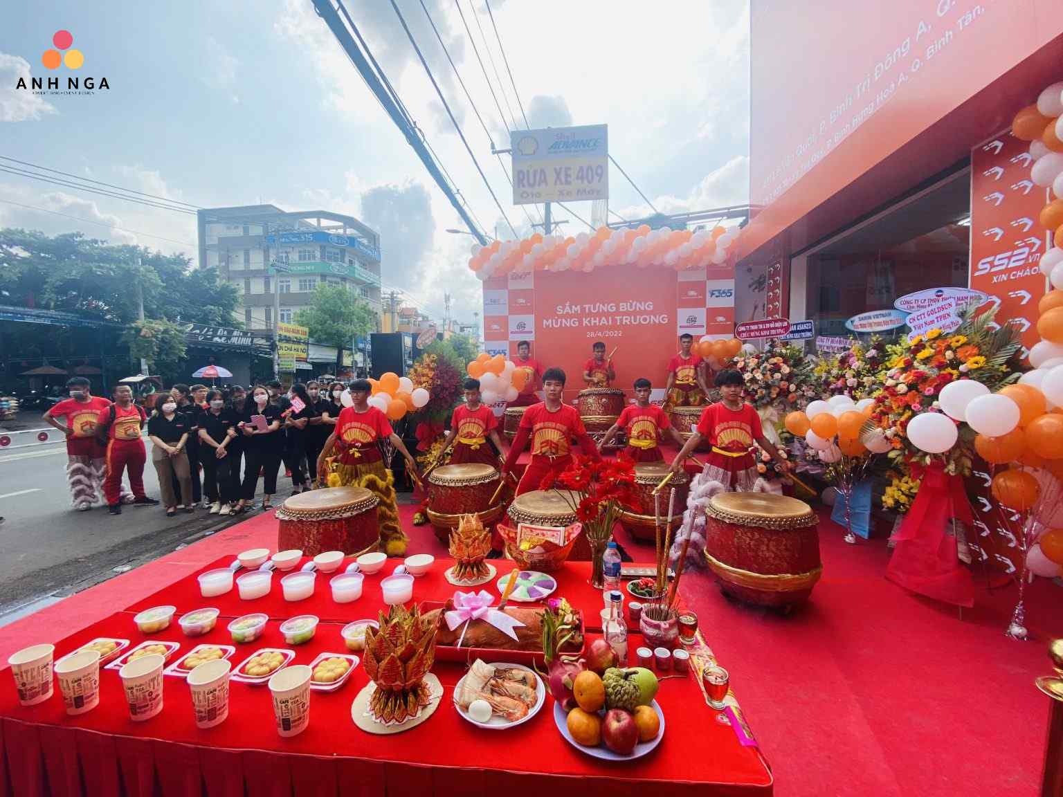 Thi công, set up lễ khai trương
