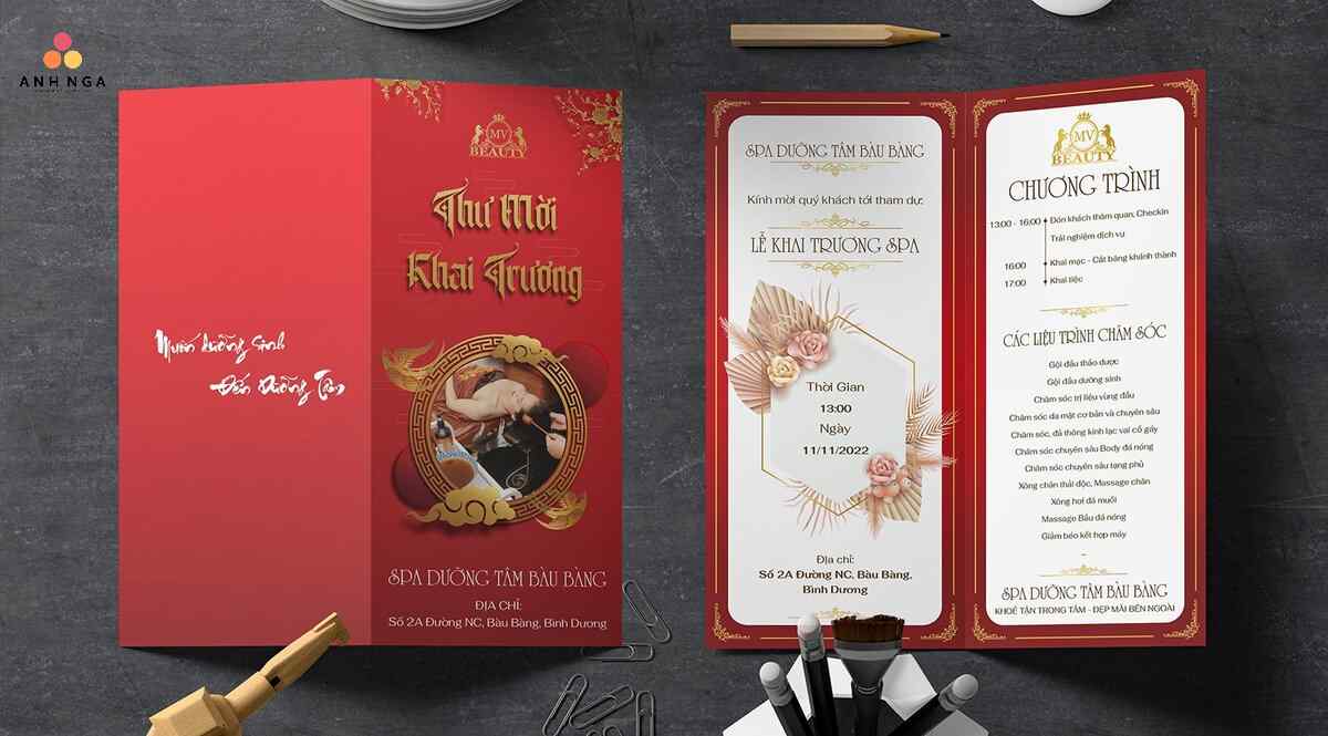 Thiệp mời khai trương spa