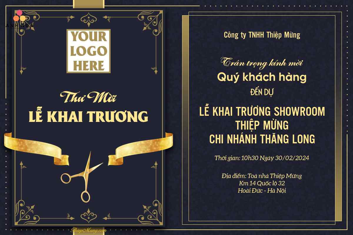 Cấu trúc nội dung thiệp mời khai trương